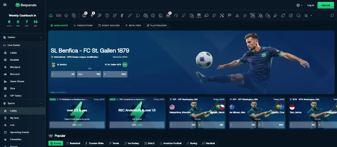 Football pitch and live odds board on screen