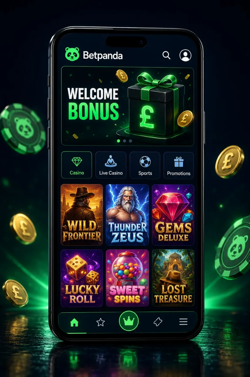 Smartphone showing casino game on bright screen